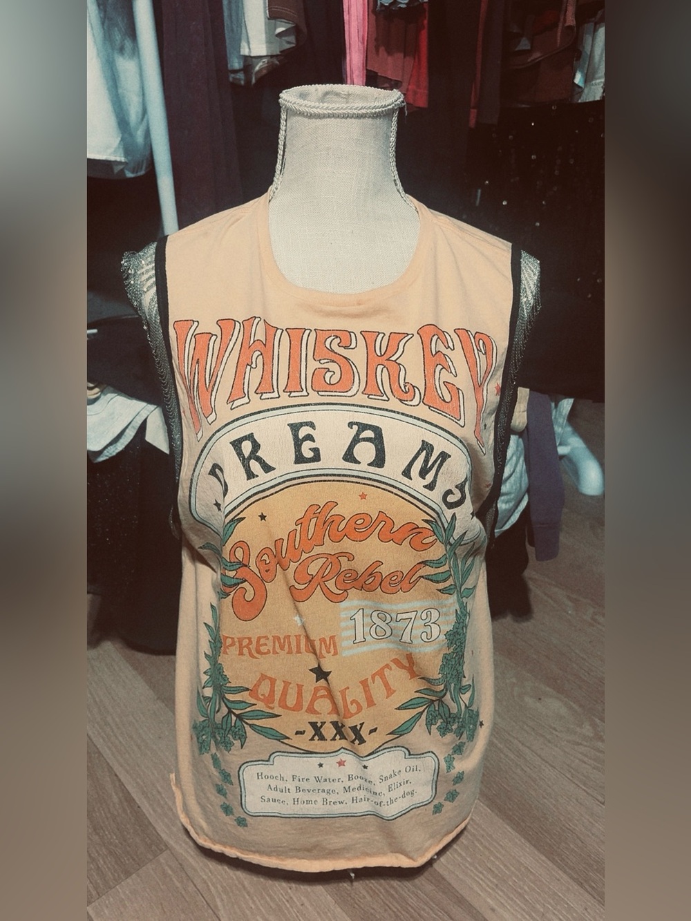 Peach Graphic Tank Top - Whiskey Dreams